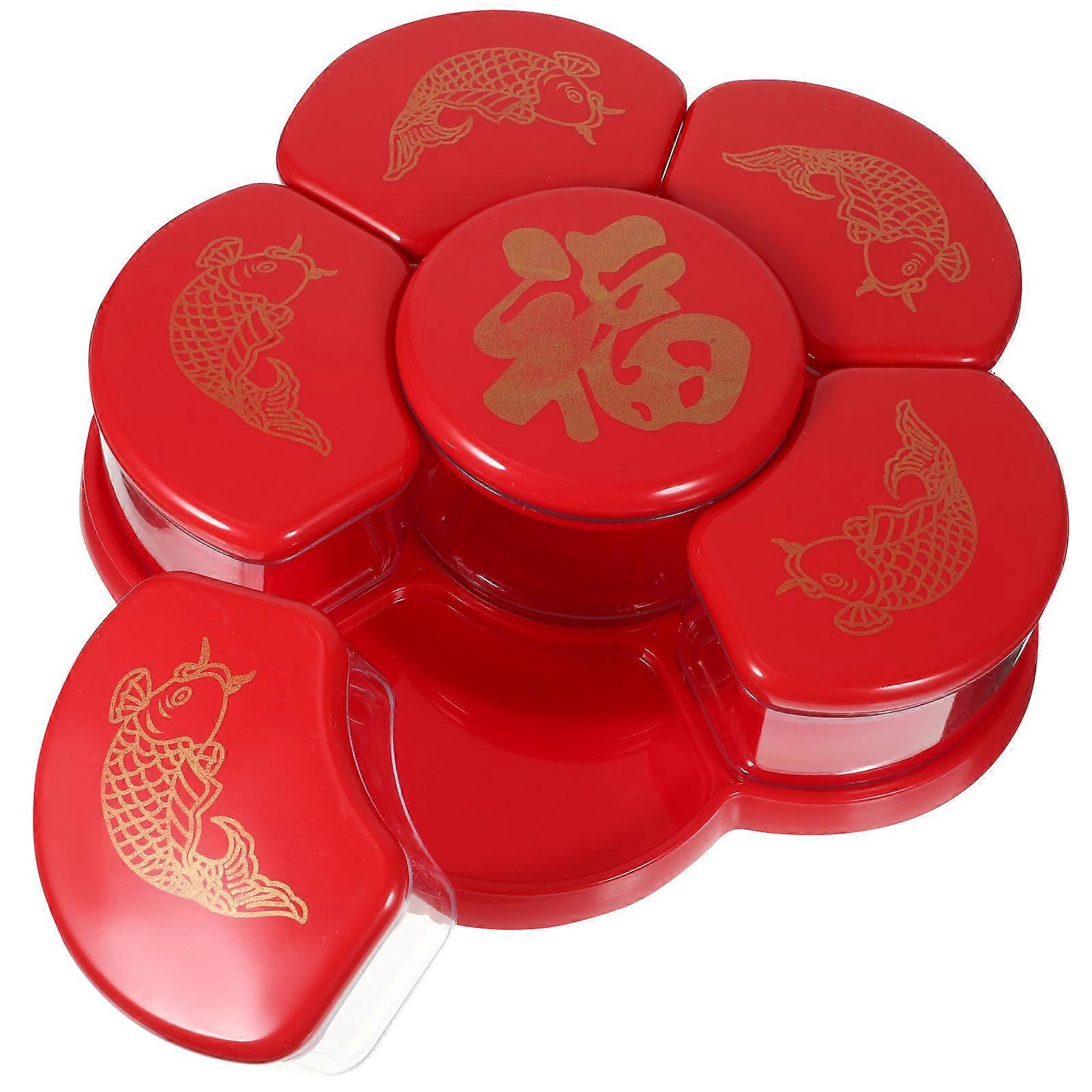 Snack Box 1pc Boxes Dried Fruit Box Party Serving Platter Candy New Year Cookie Container Appetizer Plates Tins Vintage Tray Storage Cubes With Lid