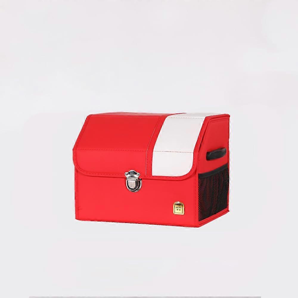 Car Leather Trunk Organizer For Cadillac XT4 XT5 XT6 (222/232) Foldable Red Leather Collector Box Storage