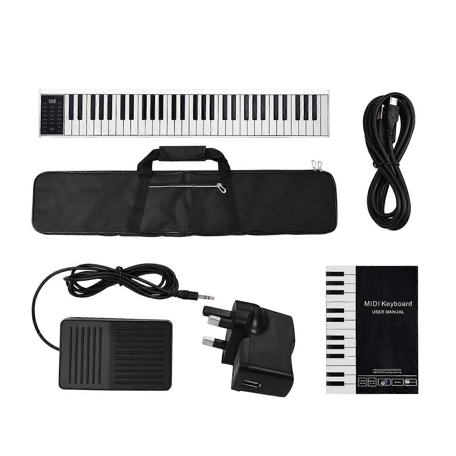 61-Key Digital Piano Keyboard with 128 Tones, Rhythms & Pedal