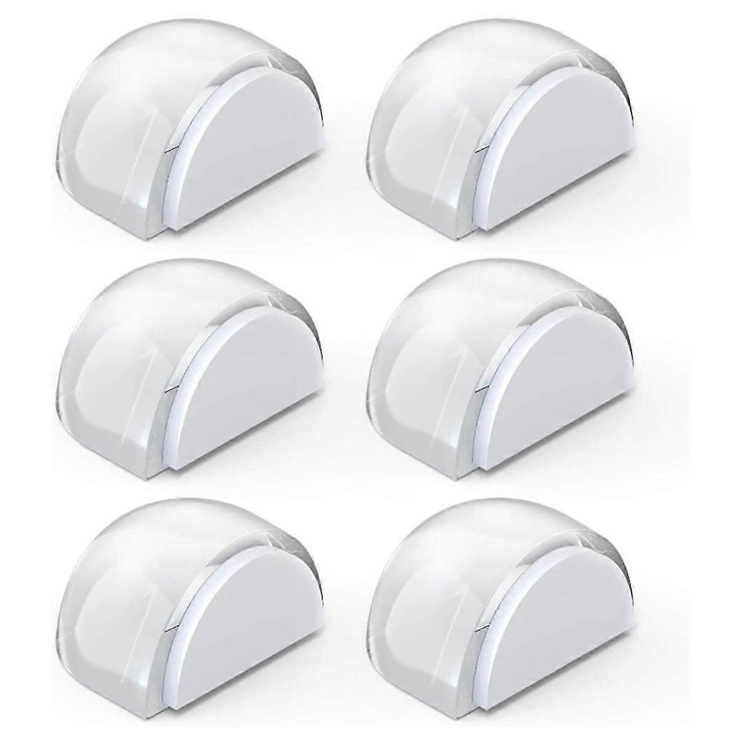 Set of 6 Door Stops Floor for Gluing, Transparent Self-Adhesive Floor Door Stops Suitable for All Hard Floors