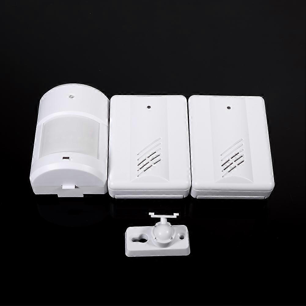 Wireless Motion Sensor Doorbell Alarm System, 2 Receivers, White
