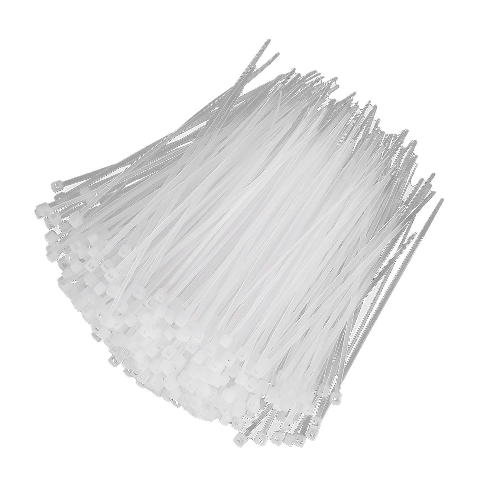 Lot de 1 000 colliers de serrage en plastique autobloquants standard blancs (3 x 100/150 mm)