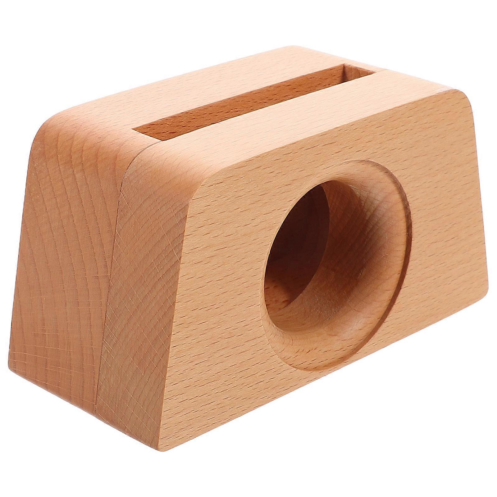 Wooden Cell Phone Stand for Amplifier Function 4Pcs Phone Holder for Desk