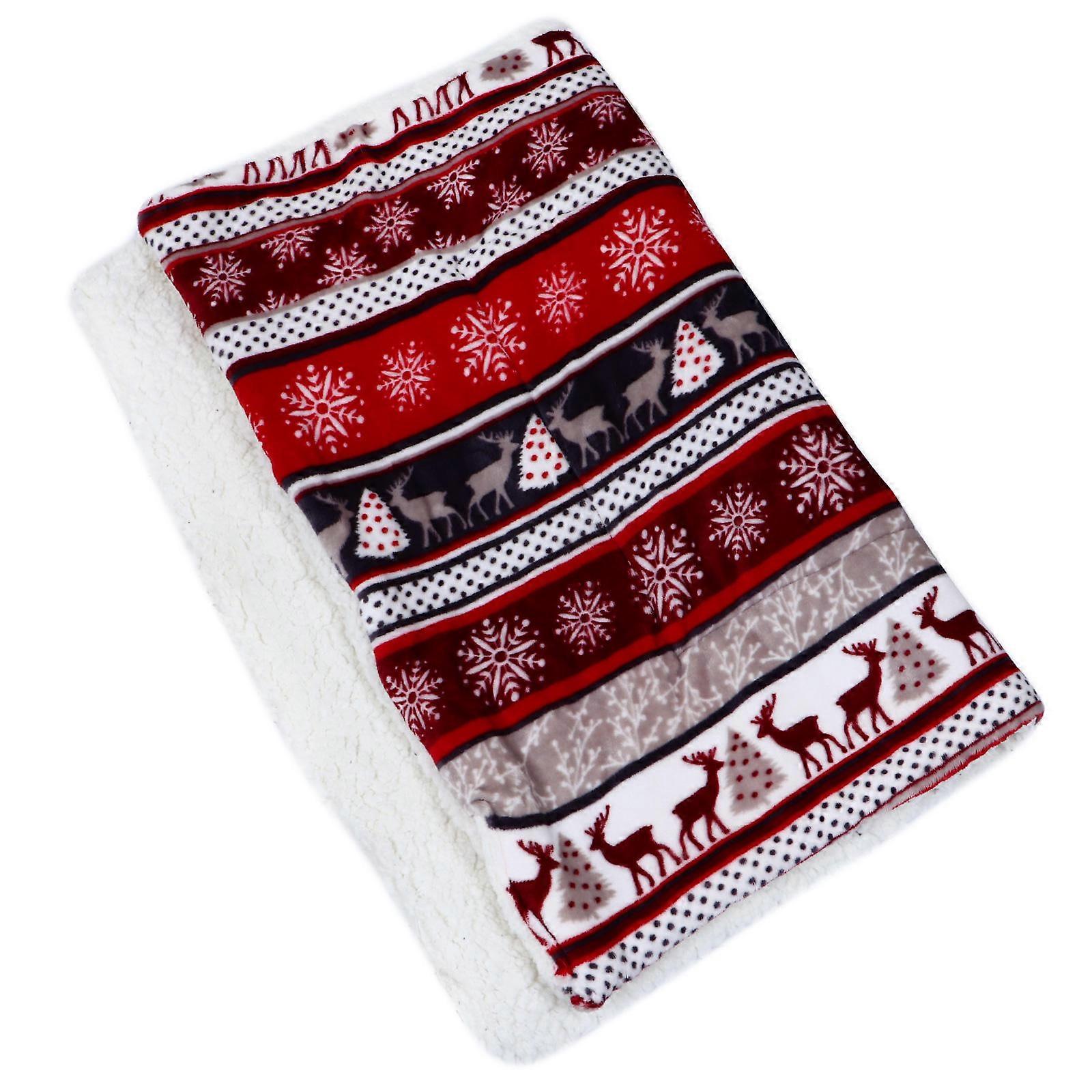 Pet Christmas Blanket Mat for Pet Warm Thickened Flannel Sleeping Mat