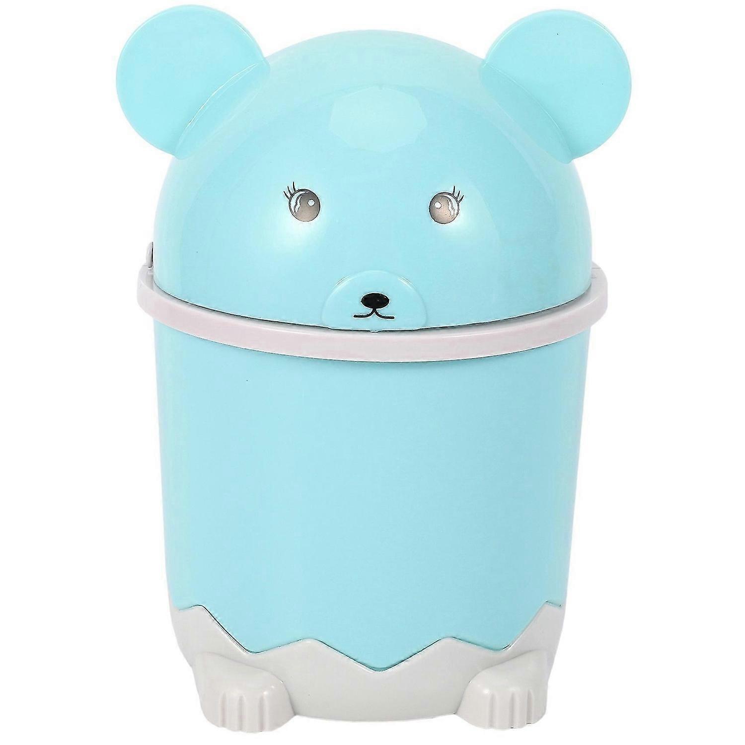 Cute Desktop Trash Desktop With Lid Small Paper Basket Mini Flip Plastic Trash Can