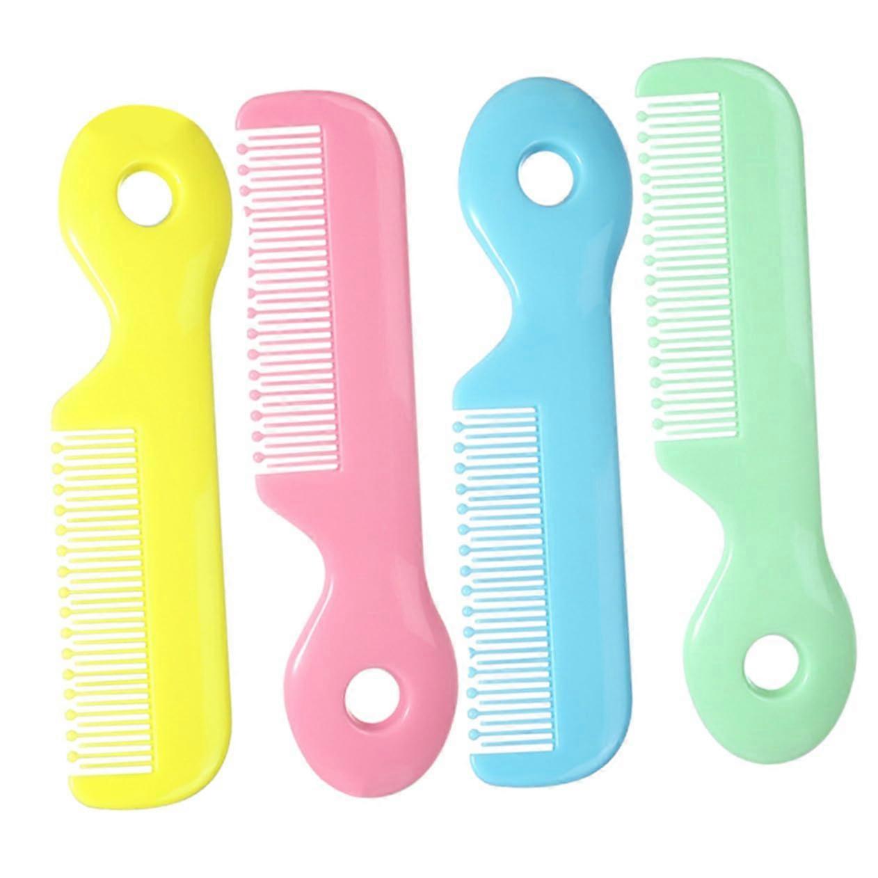 Detangling Brush For Newborn Hair Care 4Piece Comb Set Round Teeth Safe Scalp Massage