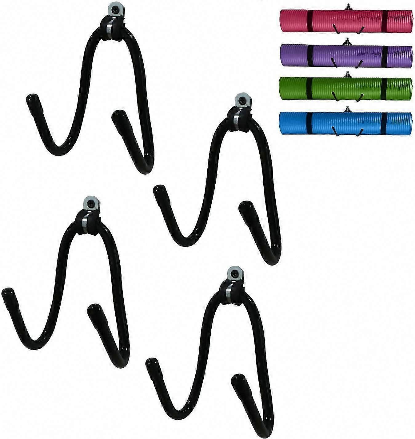 4-Pack Yoga Mat και Foam Roller Wall Mount Storage Rack για μάθημα γυμναστικής ή γυμναστήριο στο σπίτι