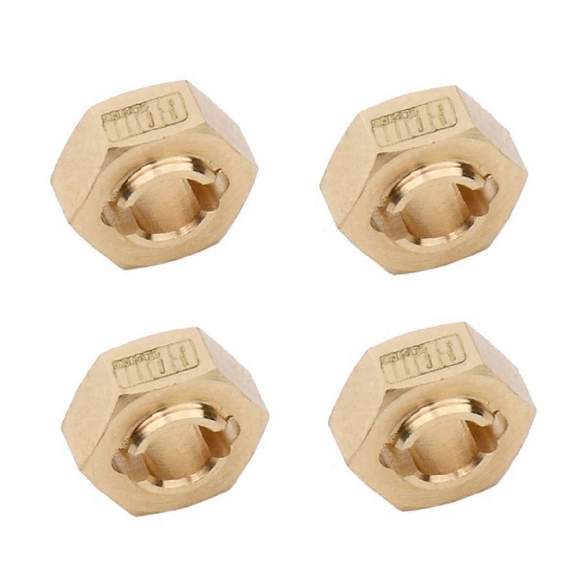 4pcs Brass Wheel Hex Hub Adapter Brass Wheel Hexes for 1/24 Micro-B 2WD Rc Model Car LOS00007 Upgrade Part