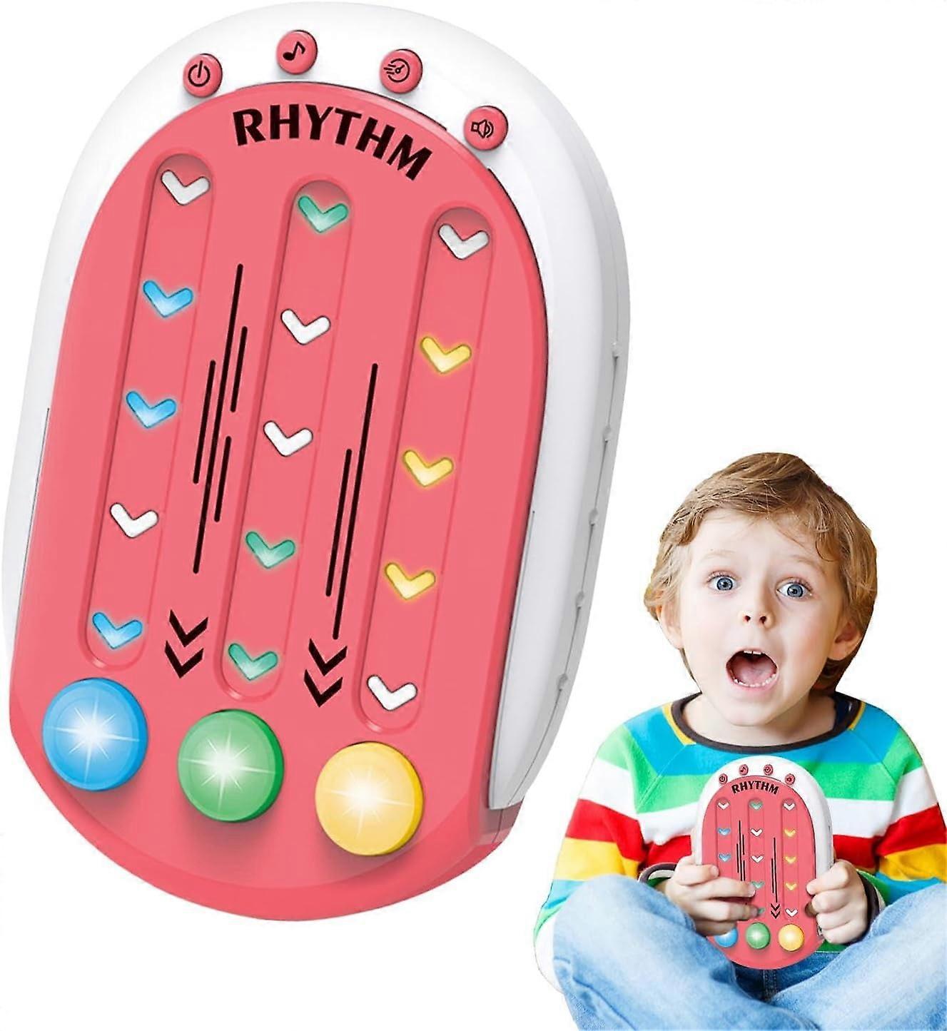 Rhythm Game Machine Controller - Christmas Gift for Kids & Teens, Push Console Game with Music & Lights, Interactive Handheld Button Table Game