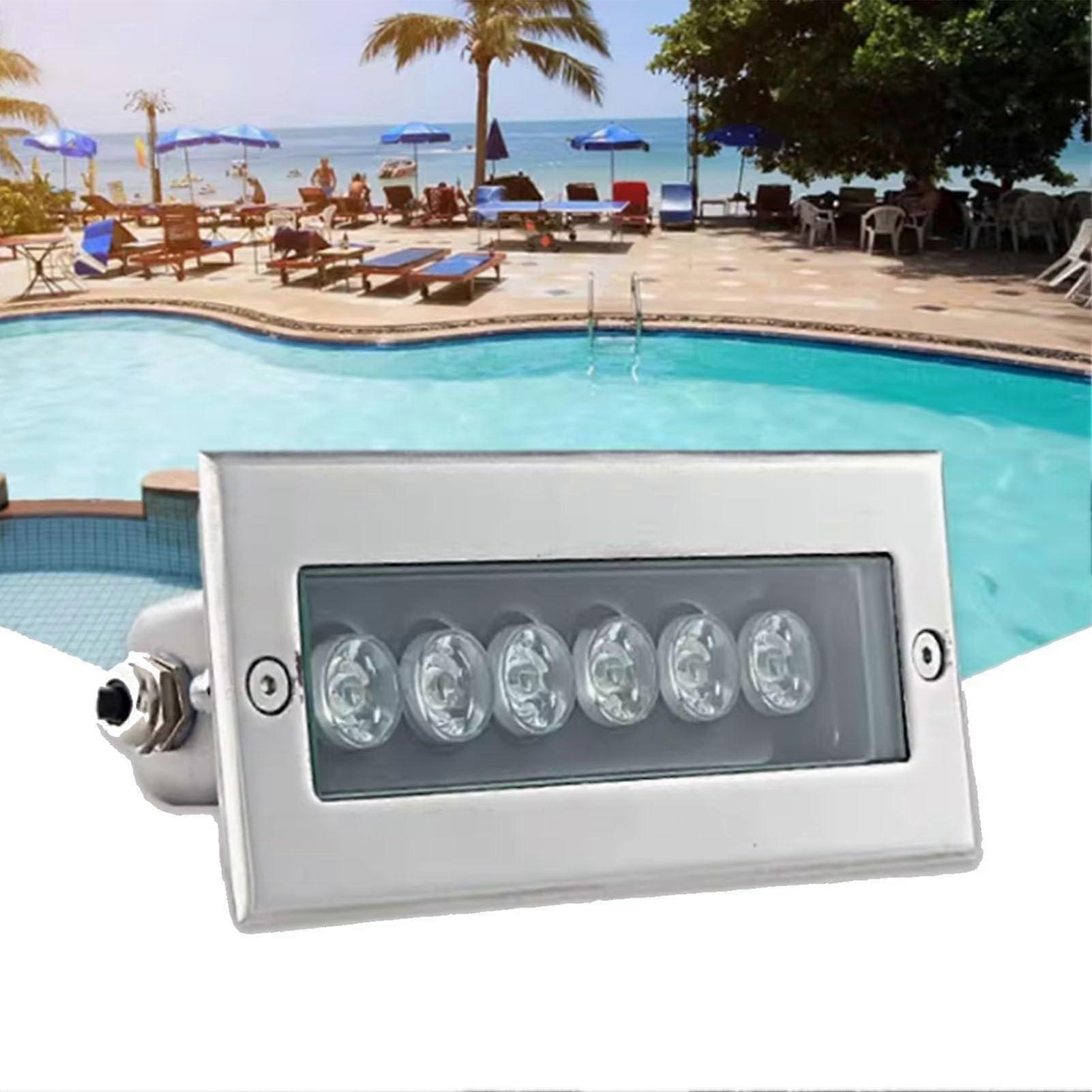 6W LED Long Strip Underwater Buried Light - Embedded IP68 RGB Color Changing Pool Wall Light, 12-24V, 200mm