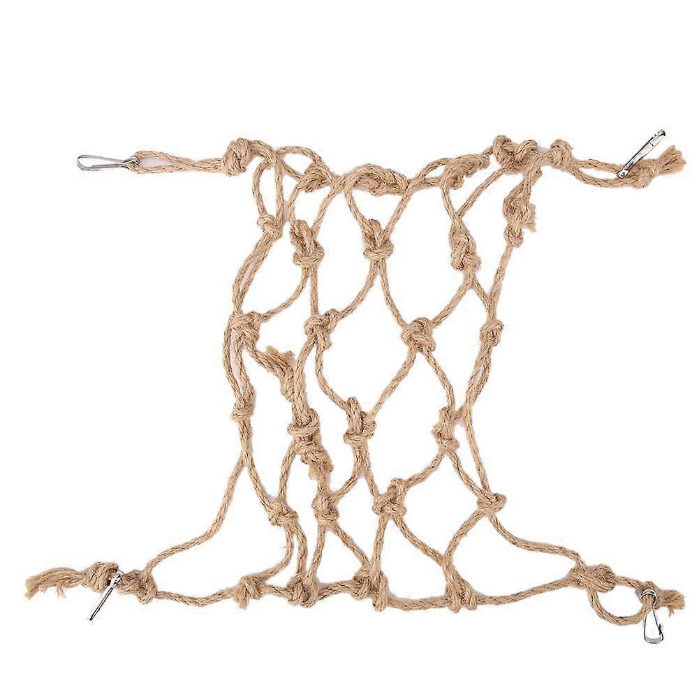 Hemp Rope Parrot Bird Climbing Net Hanging Rope Net Swing Play Rope Ladder Chew Toy (Small)
