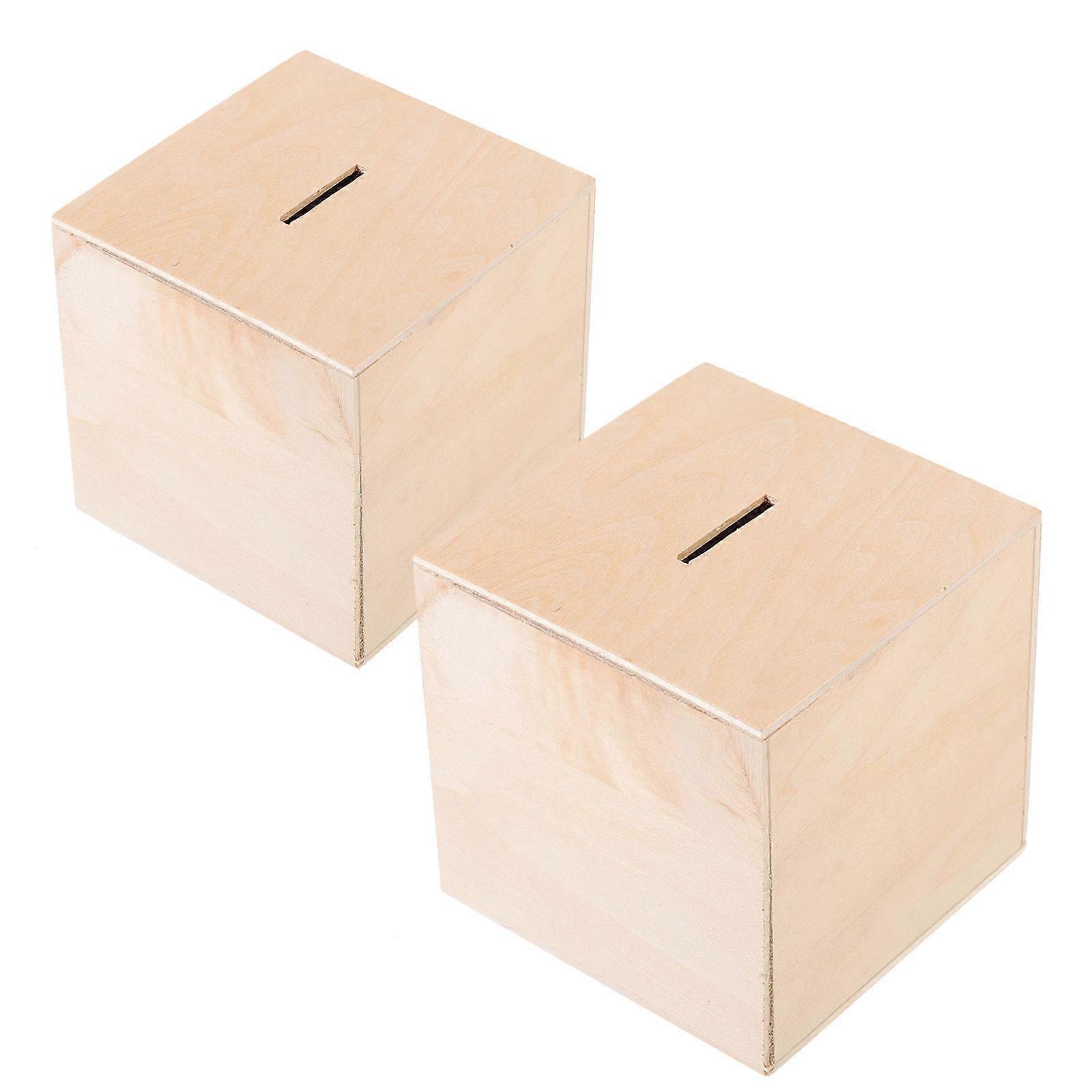 Wooden DIY Coin Bank for Saving Money with 8Pcs Unfinished Banks