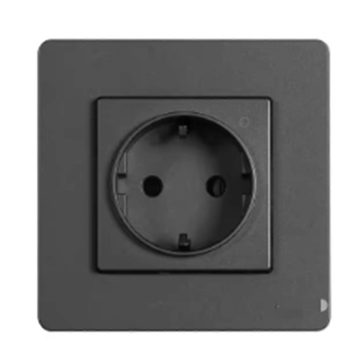 Tuya ZigBee Smart Socket EU Wall Embedded Outlet Energy Monitor Indicator App Remote Control for Home Grey