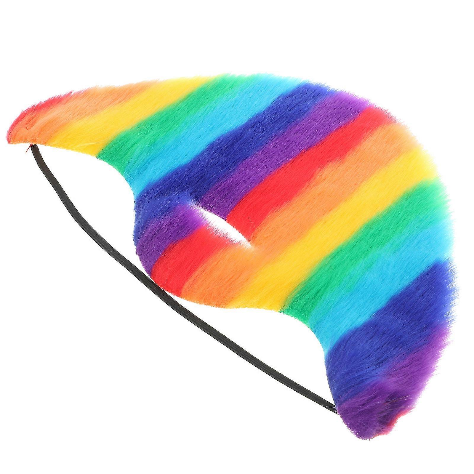Realistic Mustache Fake Rainbow Beard for Decoration 5Pcs Plush Fabric Set