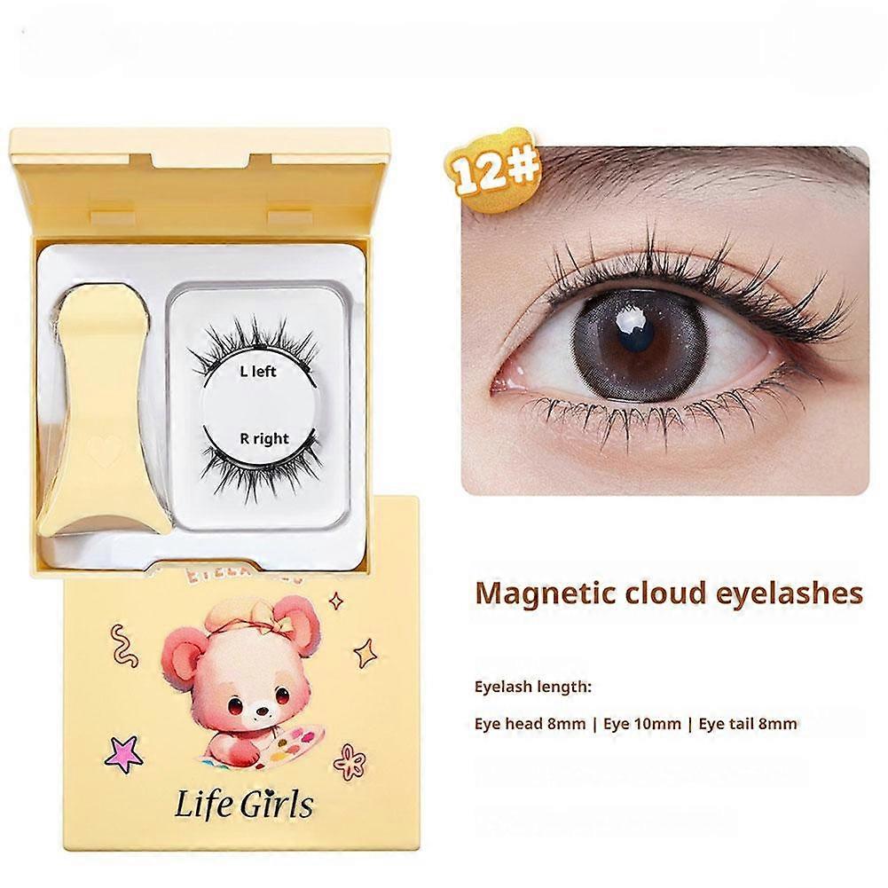Life Girls Magnetic Eyelashes No Glue Needed Lightweight Comfortable Reusable 3D Curling False Eyelashes For Natural Day Party Looks