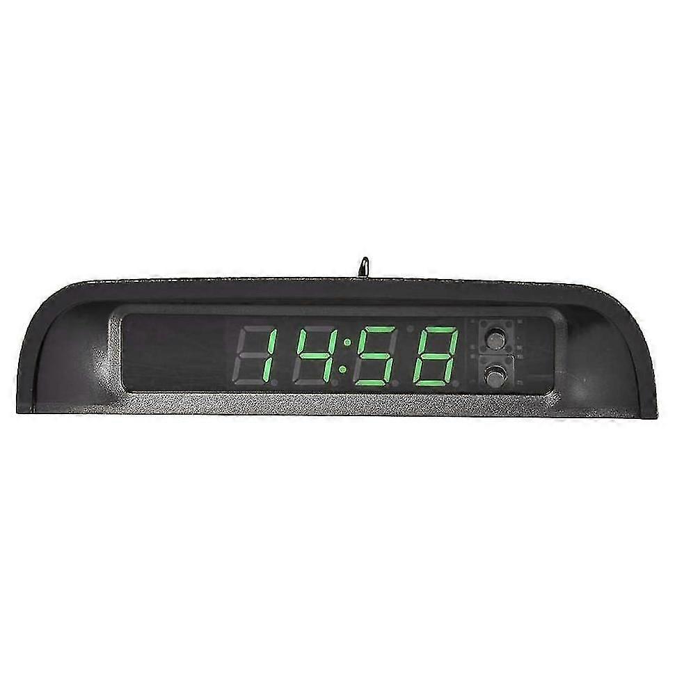Car Clocks with Night Display Thermometer Auto Internal Stick-on Digital Watch Solar Powered 24-Hou