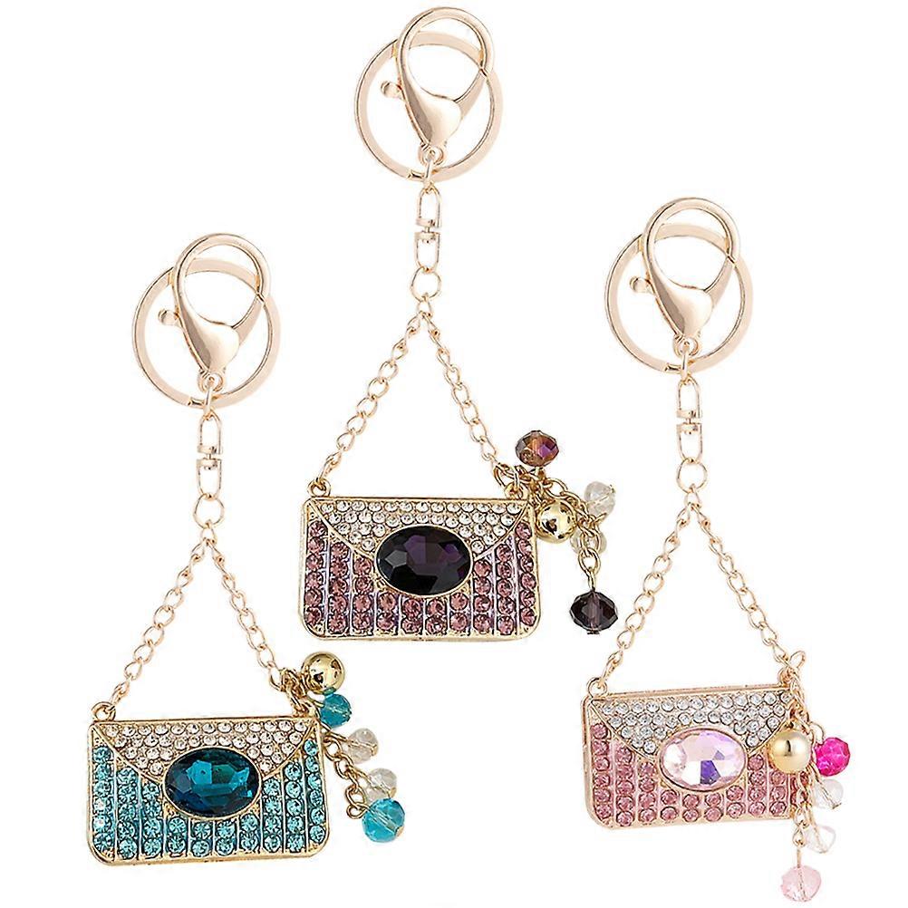 Shiny Crystal Pendant Bag Keychain Perfect For Keys Bags And Backpacks In Assorted Color Including 9Pcs