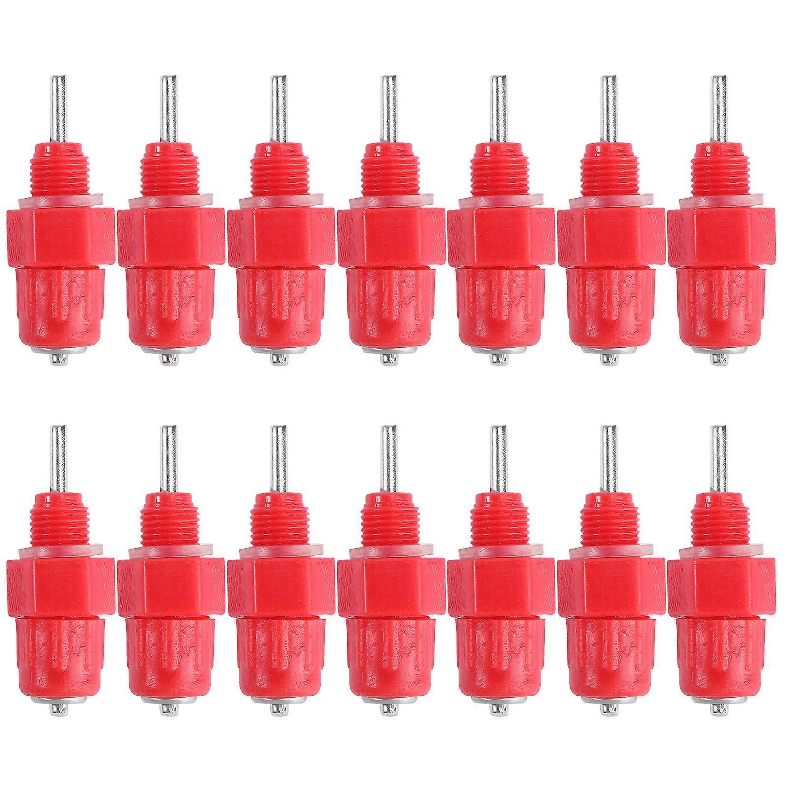 Chicken Water Feeder Screw Style for Feeding Use 75Pcs Durable Red Poultry