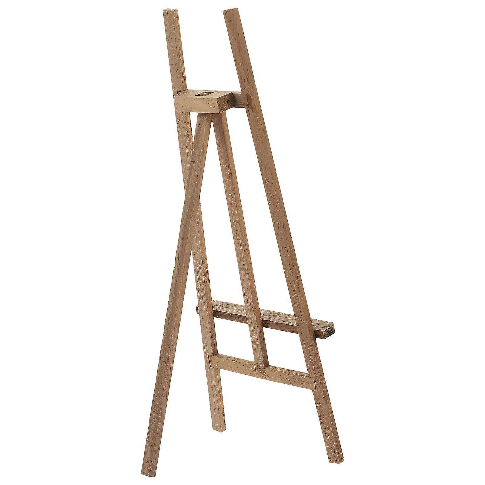 Wooden Easel Model Miniature Accessory for Decor 2Pcs Set