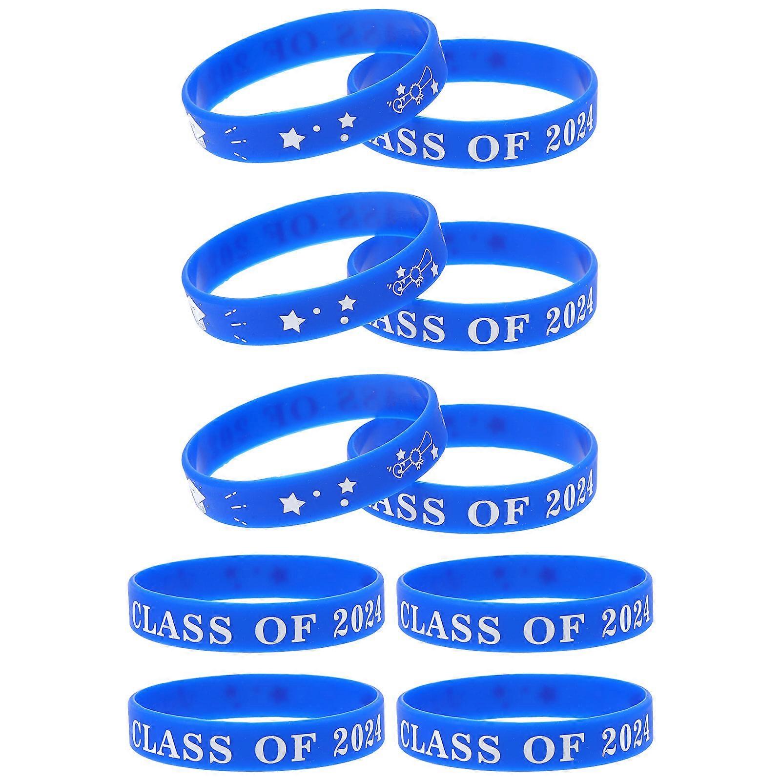Portable Silicone Bracelet for Graduation Class of 2024 with 20Pcs