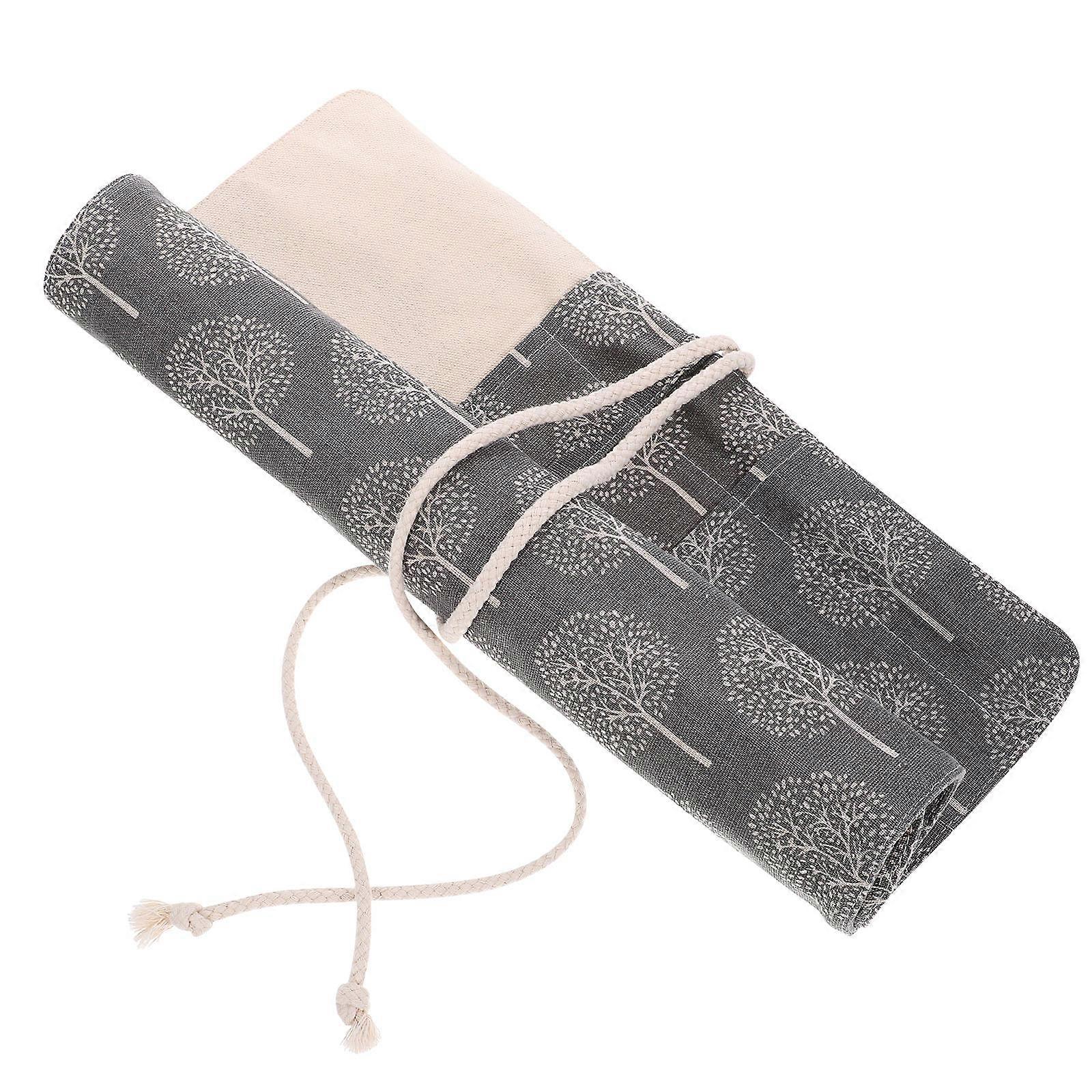 Canvas Pen Bag Handmade Roll Up Design Pencil Protection Travel Artists 38.00X25.00X0.50CM 1Set