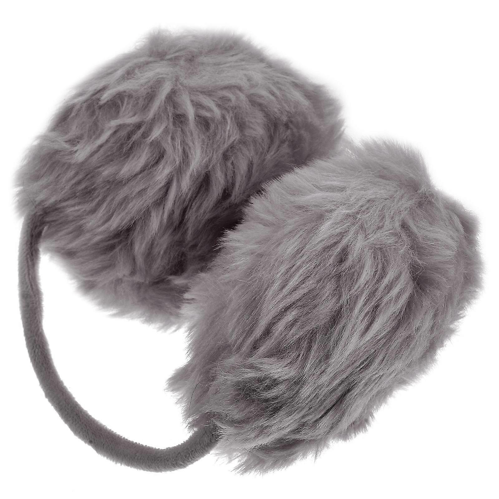 Womens Ear Muffs Grey Plush Ear Warmer for Winter 3Pcs Pack