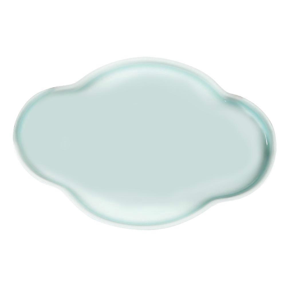 Decorative Teakettle Tray Ceramic Tray for Serving 2Pcs Sky-Blue Teapot Holder