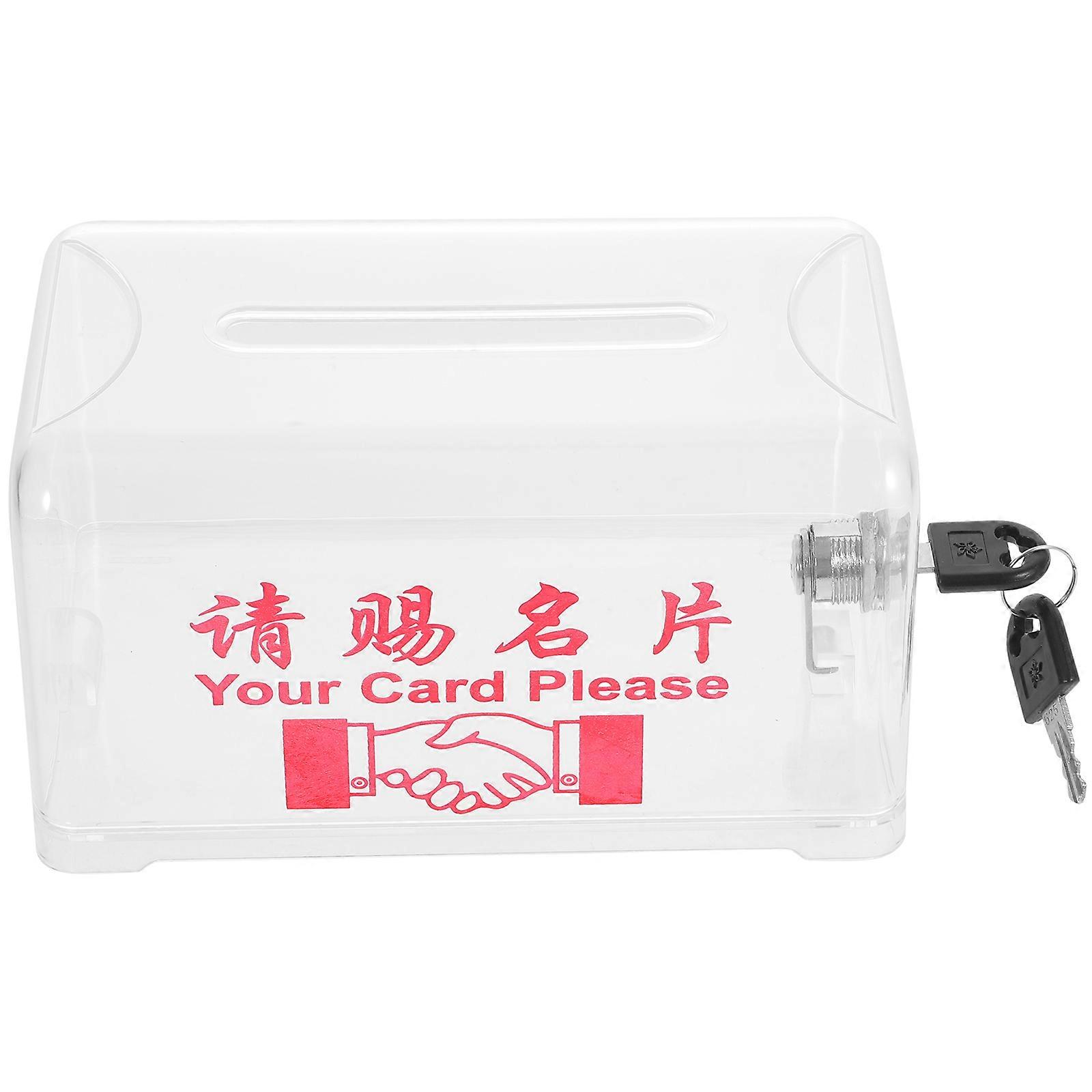 Case with Lock 1Set Transparent Plastic Office Card Box Large Capacity for Home Use