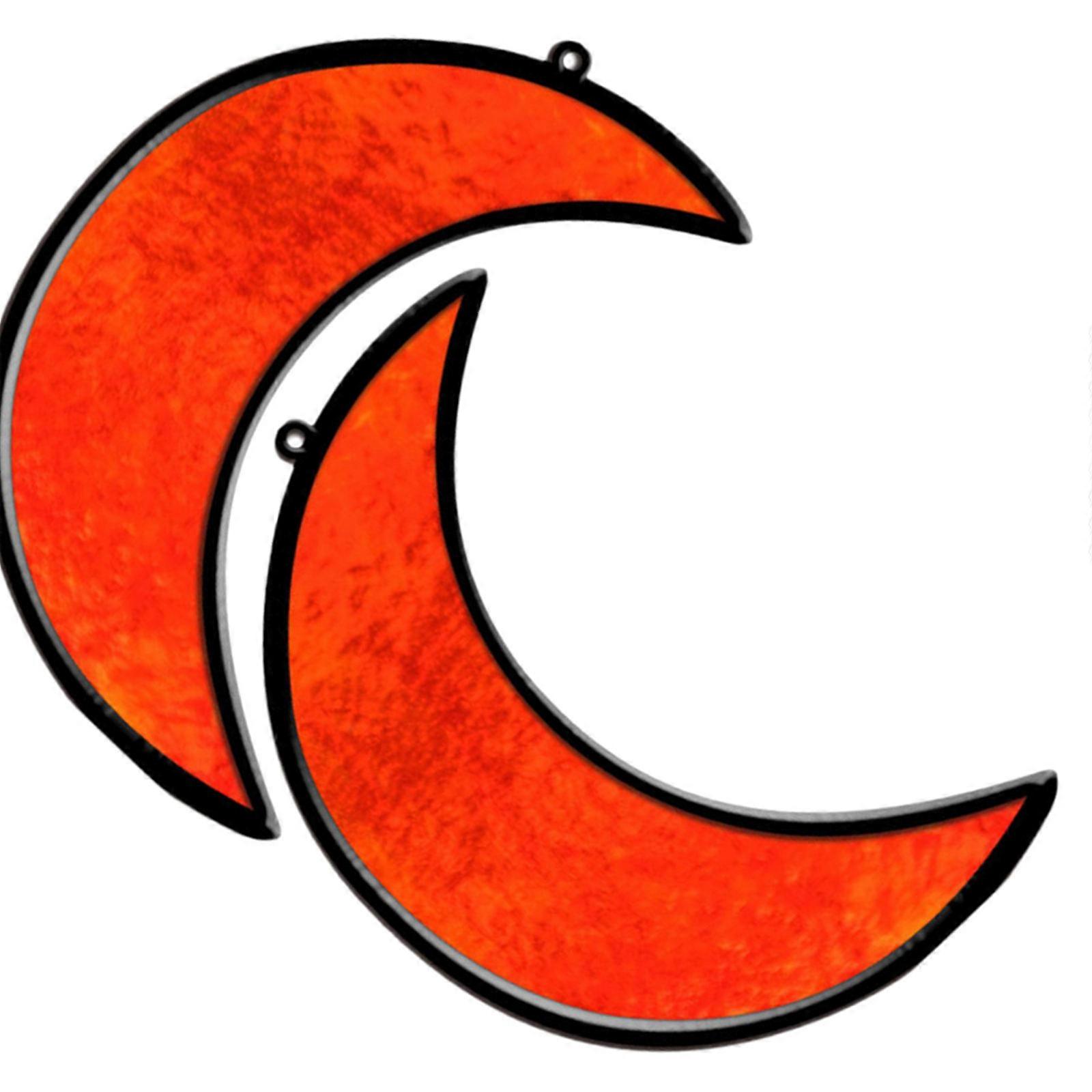 Stained Acrylic Moon Hanging Window Decor for Home 4Pcs Set