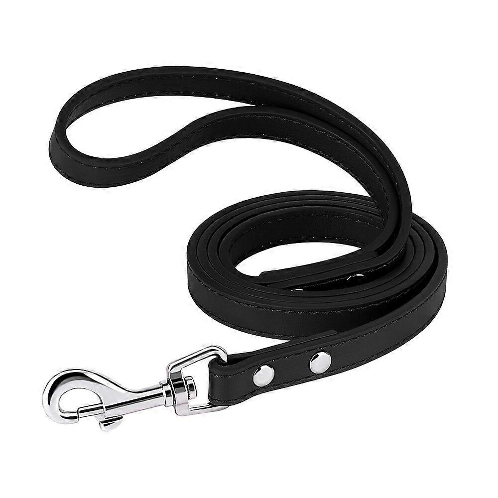 Plain Dog Lead Soft PU Leather with Handle for Small Medium Large Dogs 120cm 4ft