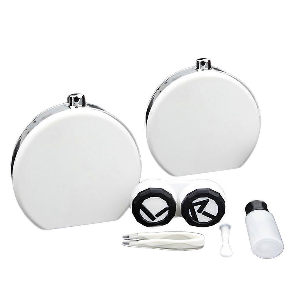 Lens Case Portable Lens Holder Box for Travel 2Pcs with Tweezers and Mirror