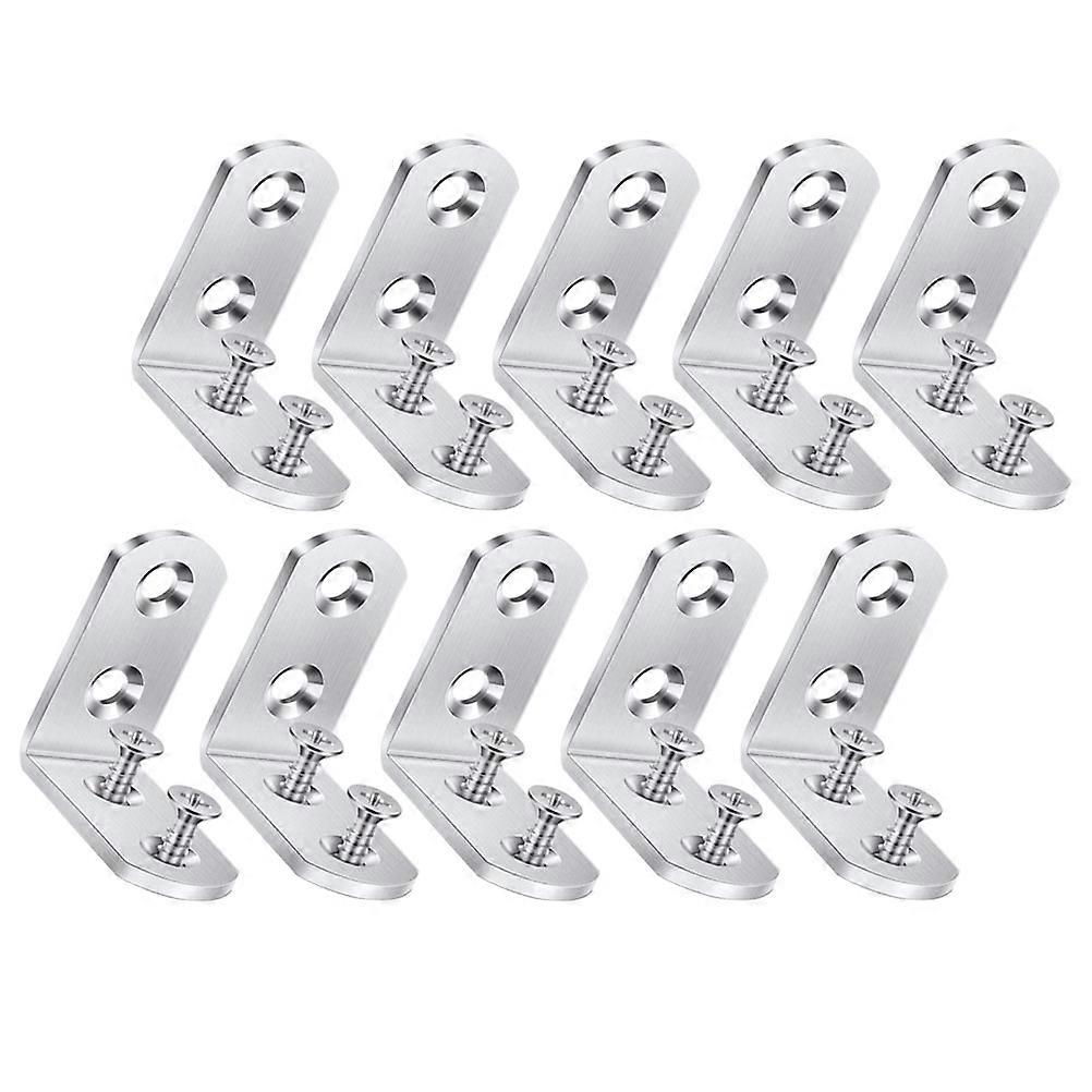 Stainless Steel Corner Brace for Fixing 24Pcs Silver Durable Brackets