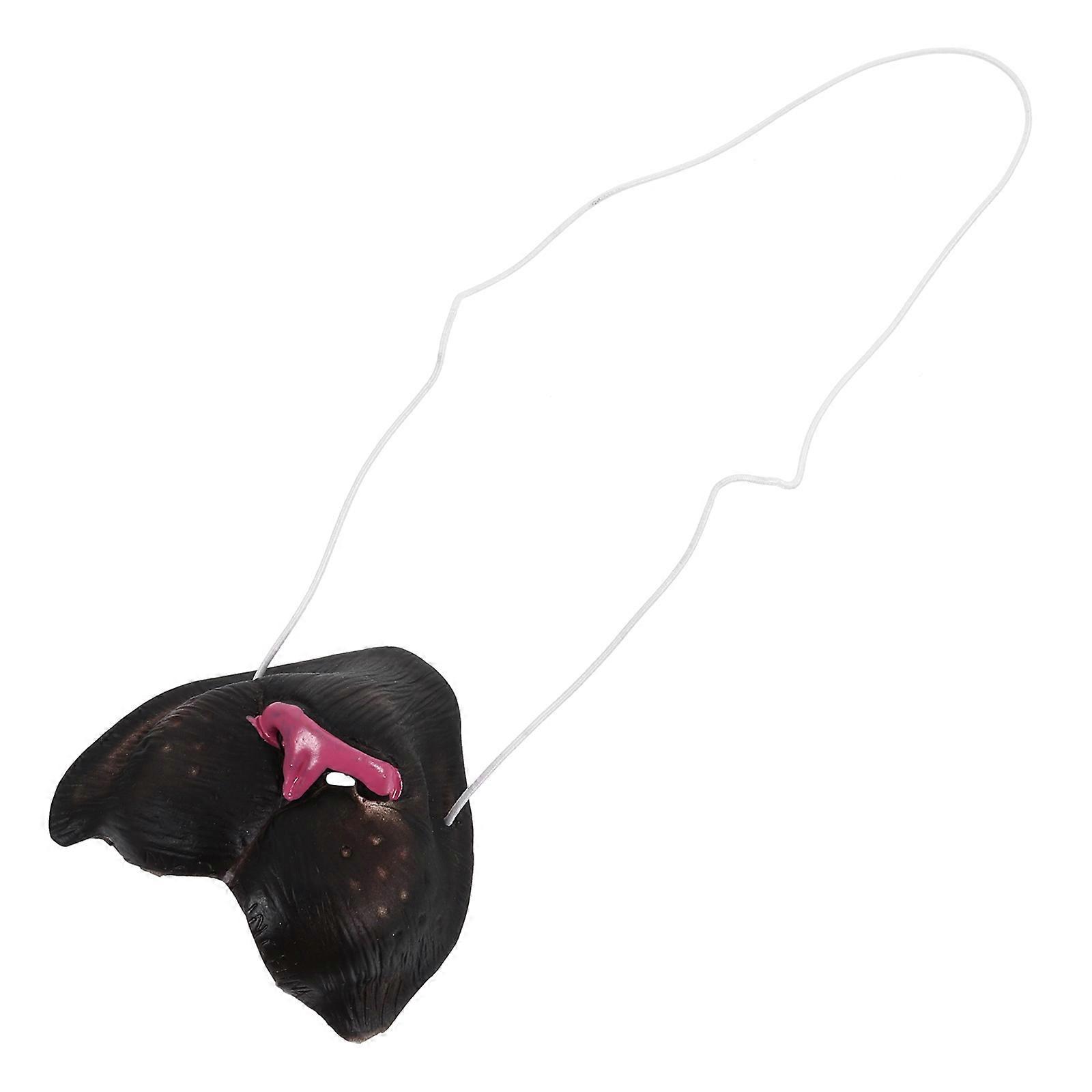 Black Simulation Leopard Nose Prop for Party 2Pcs Animal Cosplay