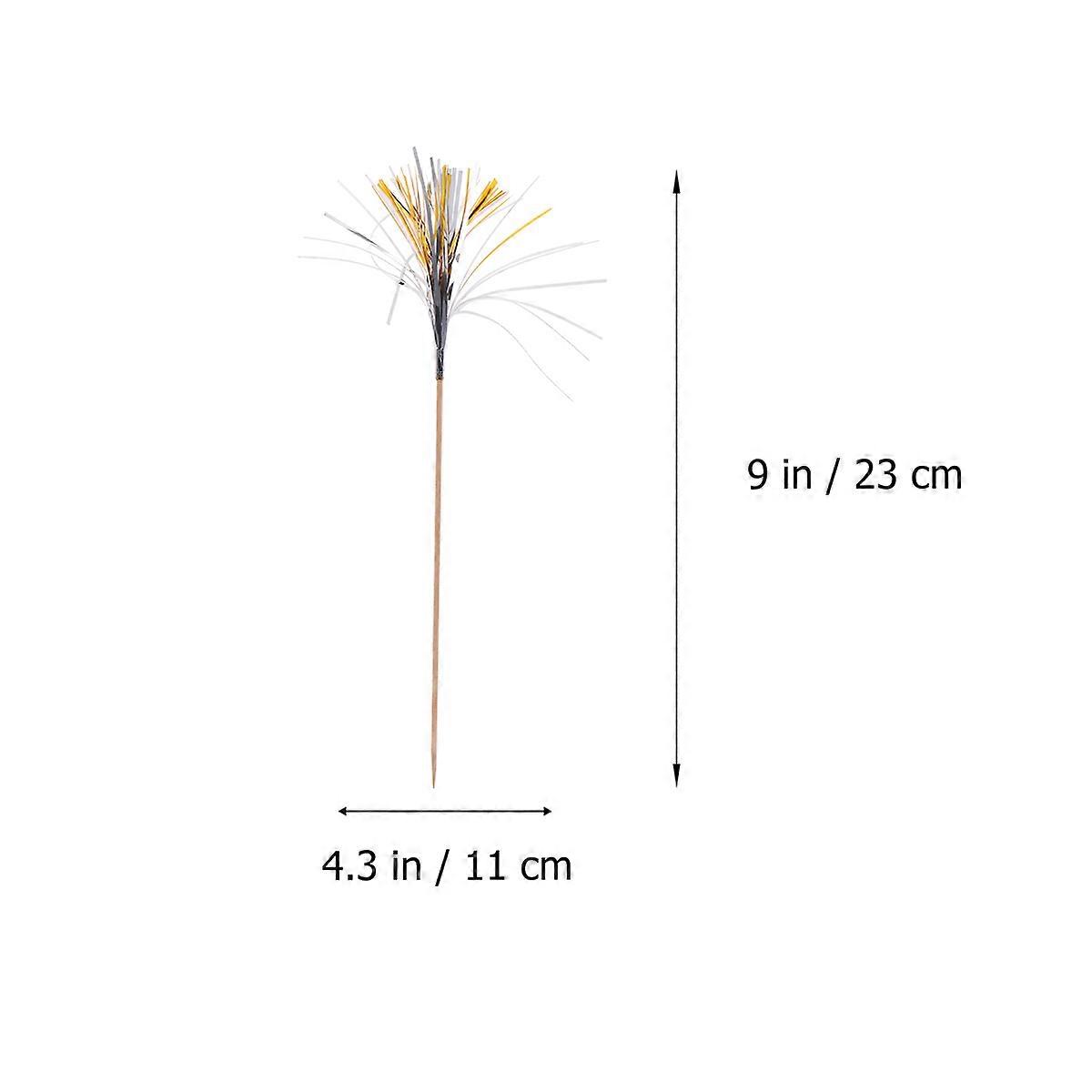 Double Layers Cake Topper Fruit Picks for Decoration 100Pcs Silver Assortment