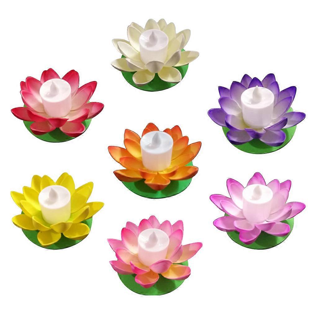 Lotus LED Water Lily Lantern for Decoration Set of 7 Candle Lights