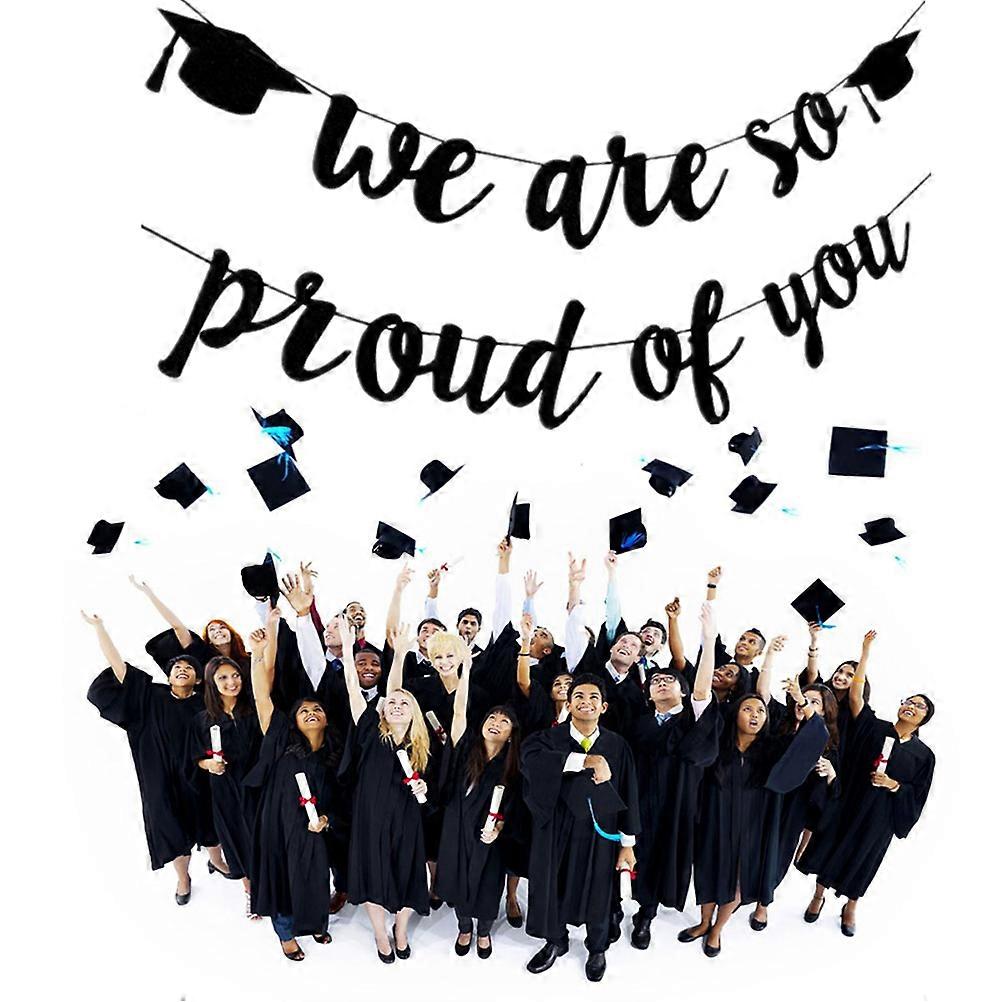 Graduation Party Banner Pull Flag Hanging Decoration 2Set