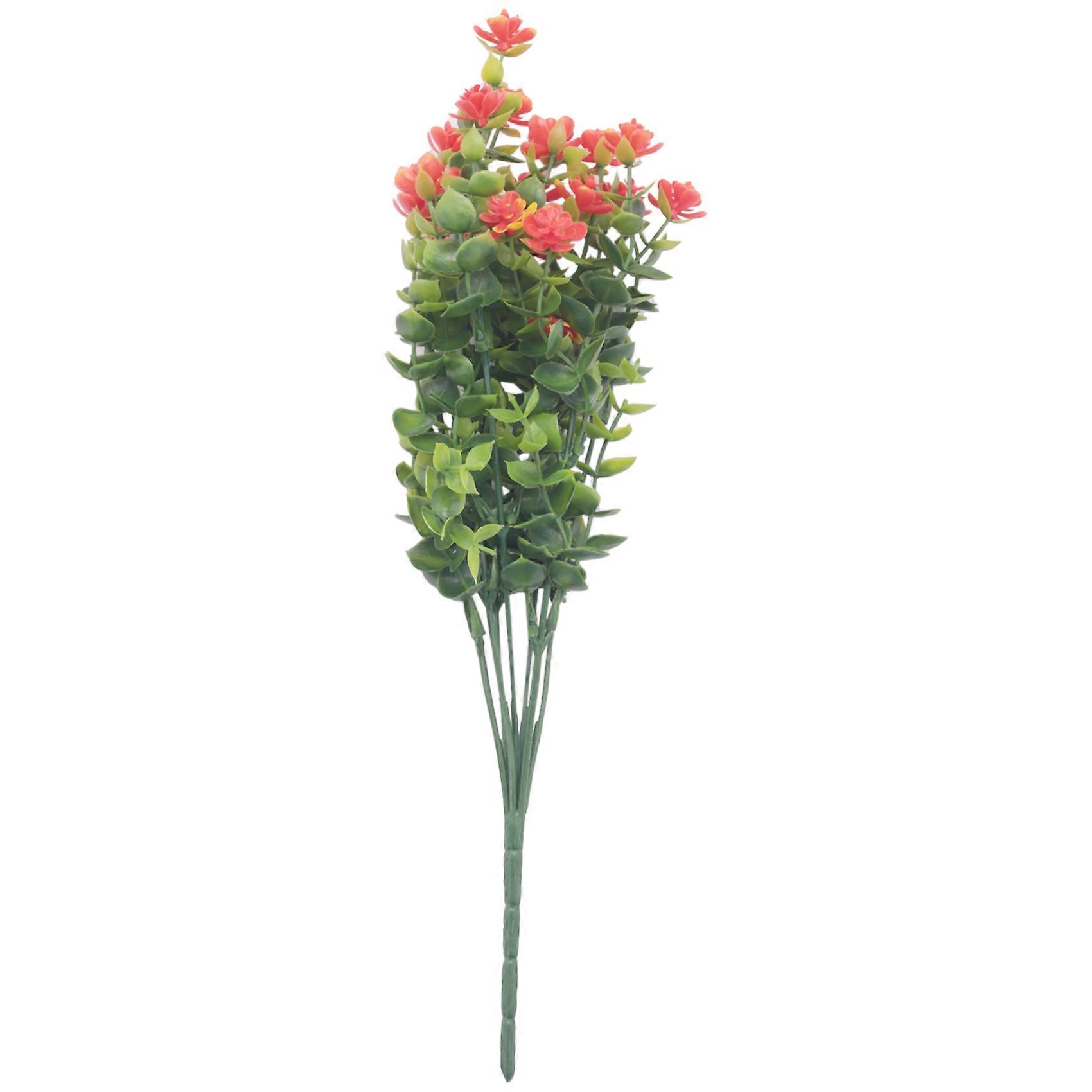 8Pcs Outdoor Uv Plants, Decor Orange