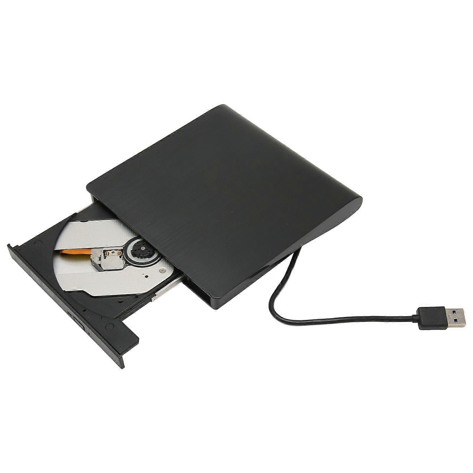 USB3.0 External DVD Writer Ultra Thin External DVD Drive with USB C Adapter for Laptop Desktops PC