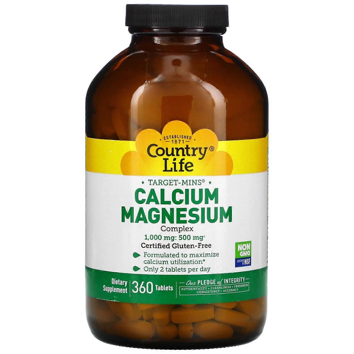 Country Life, Target-Mins Calcium-Magnesium Complex, 360 Tablets
