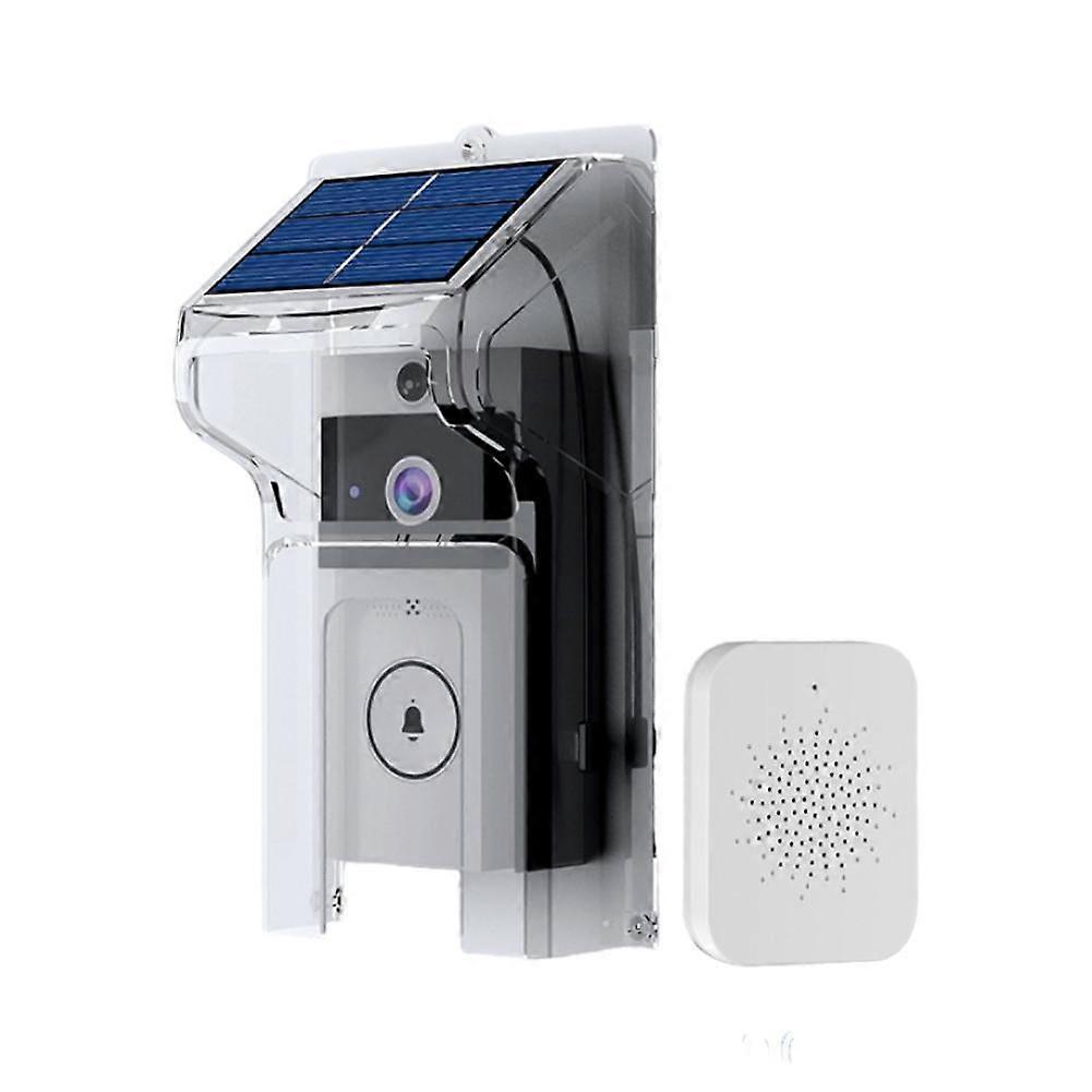 Solar Powered Wireless Video Doorbell with Two-Way Audio Weatherproof HD Camera and Cloud Storage