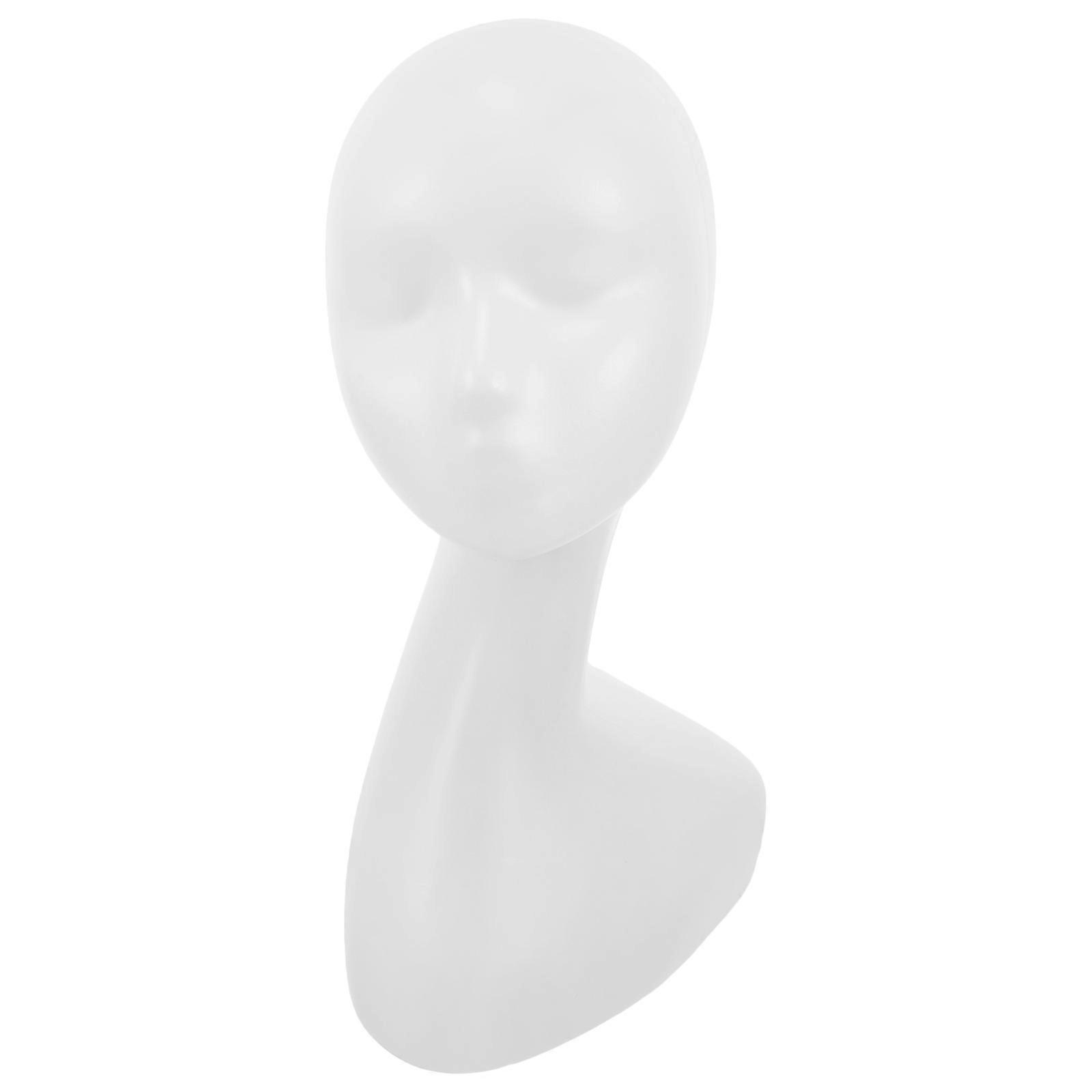 Mannequin Head Model Female for Hat 2Pcs White Display Item