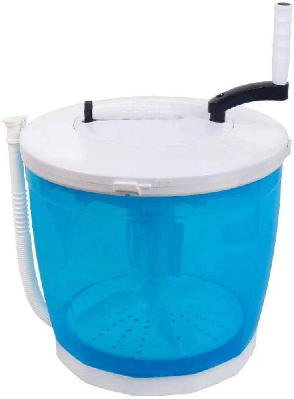 Mini Washing Machine and Dryer - Portable Hand Crank Washing Machine with Double Handle Pulsator in Blue, Compact Size for Travel