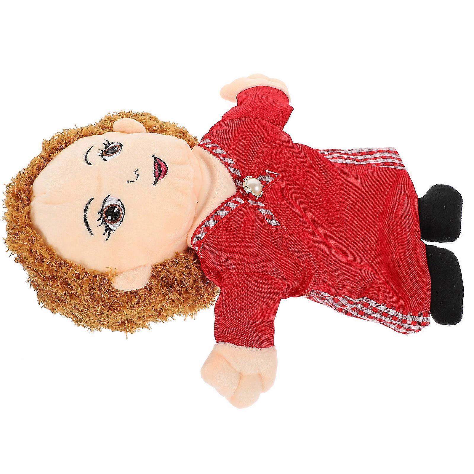 Puppet Theater Props Family Hand Puppet For Toddlers Storytelling 30X26X8.5CM Red Creative Interactive Play 1Pcs