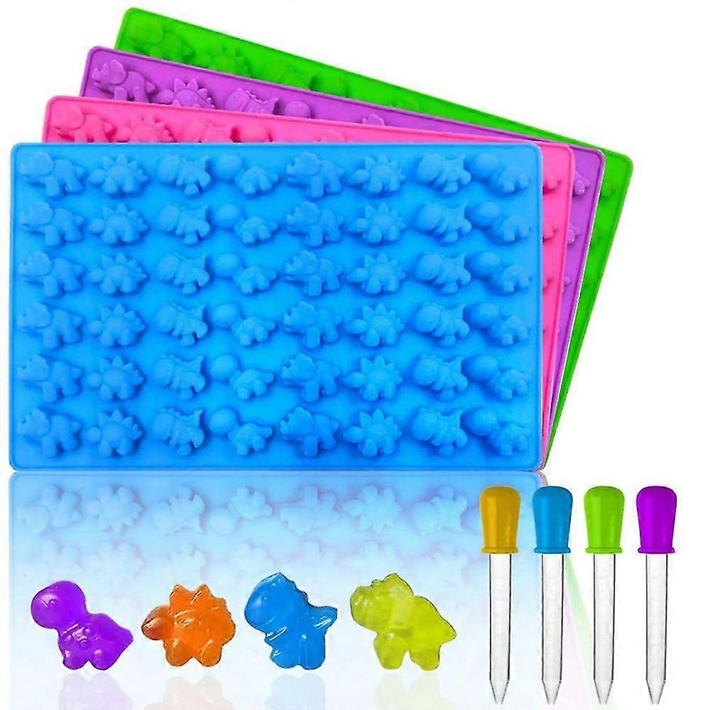 Silicone Candy Gummy Dinosaur Molds, With Droppers, For Baking