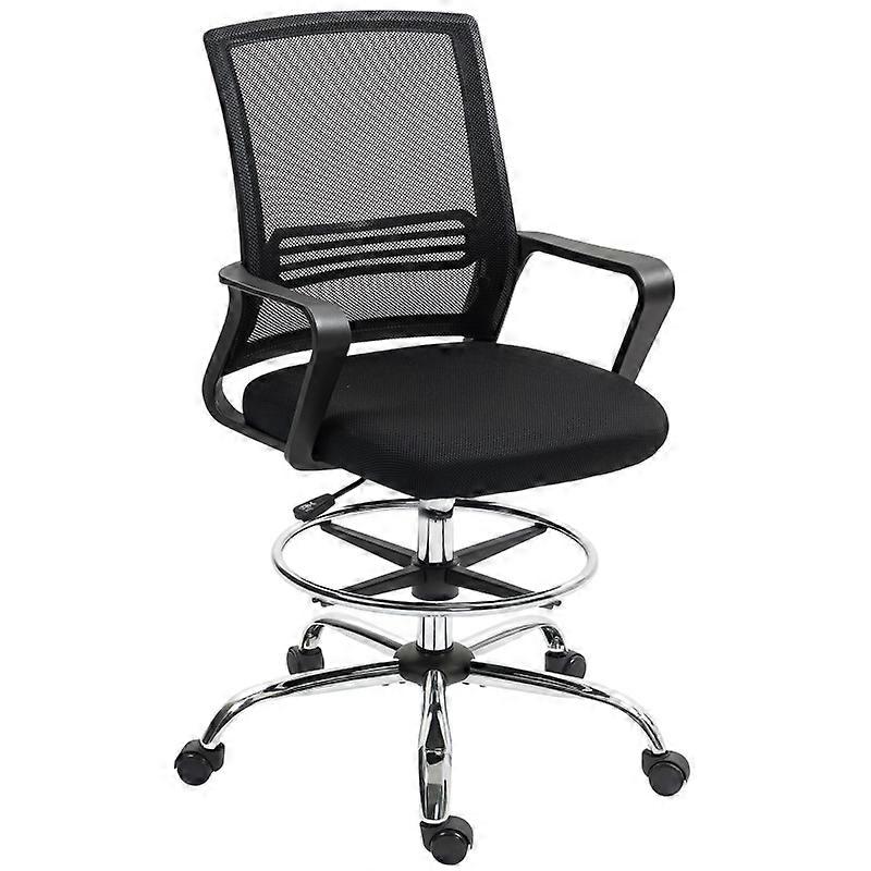 Black HOMCOM Office Chair Swivel Adjustable Rolling Ergonomic
