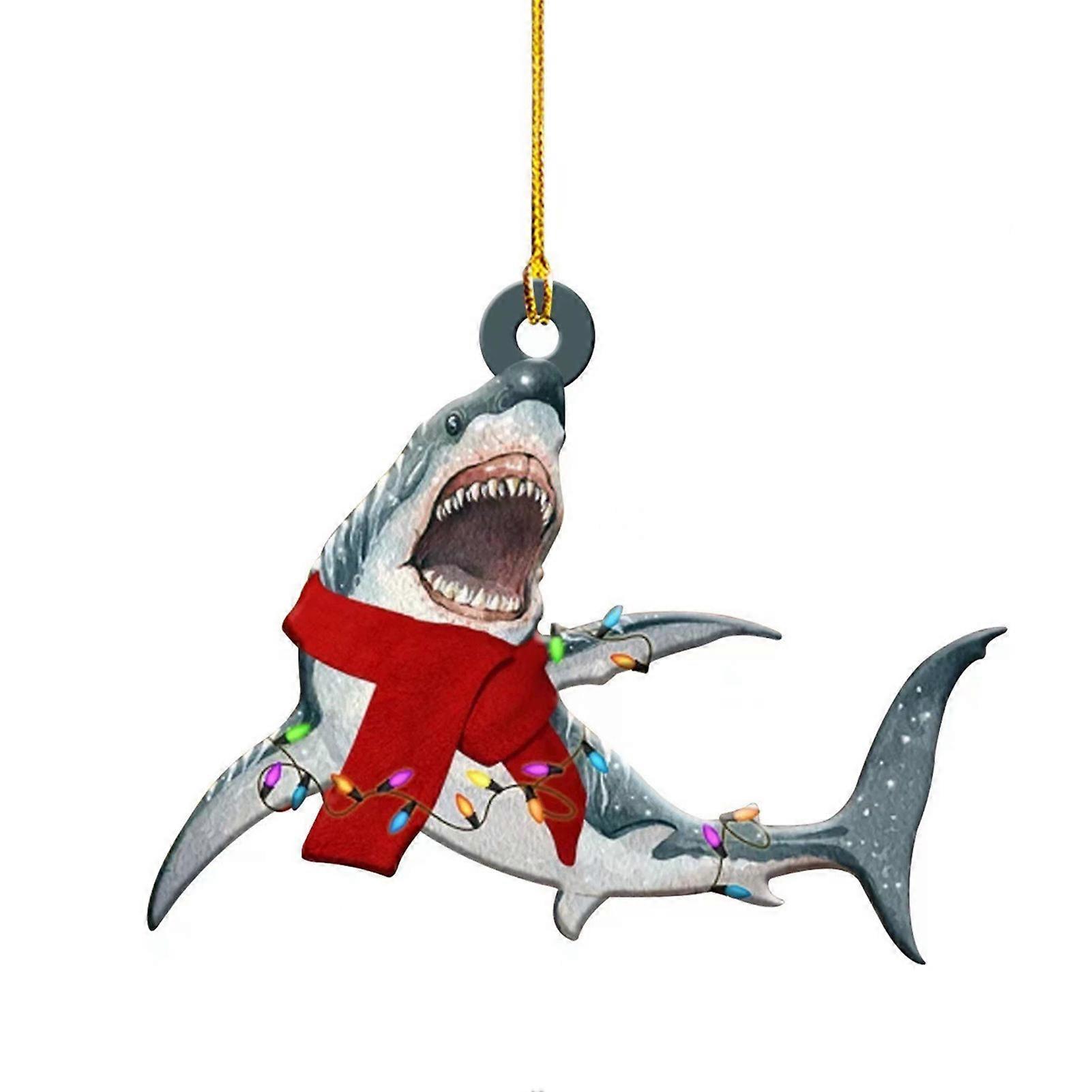Sharks Themed Acrylic Xmas Tree Ornament Versatile for Tree/Home/Office for Christmas Tree Decoration