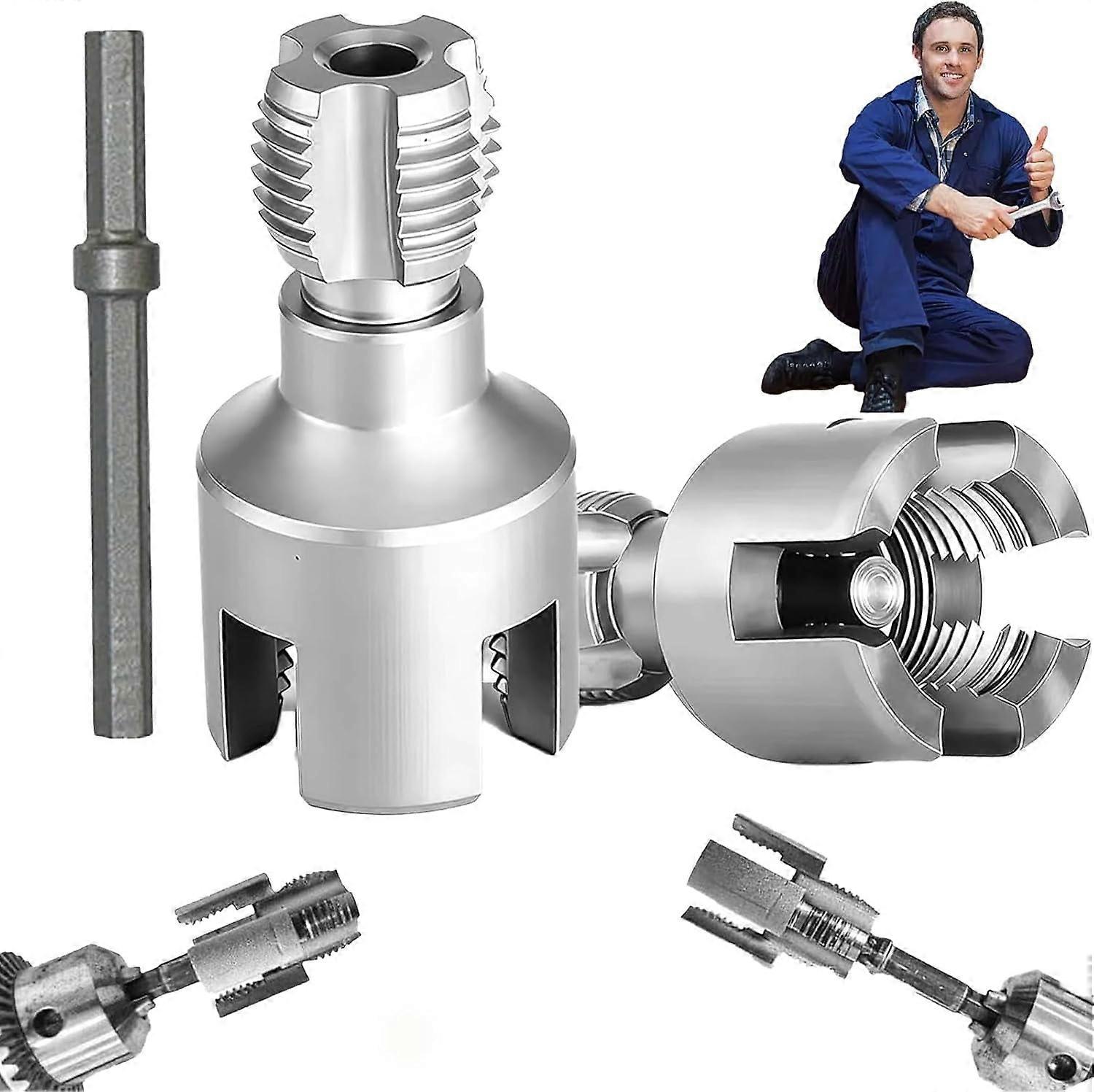 1/2'' and 3/4'' Water Pipe Internal and External Integrated Threader,Integrated Internal & External Pipe Threading Tool,2025 New Pipe Thread Cutting