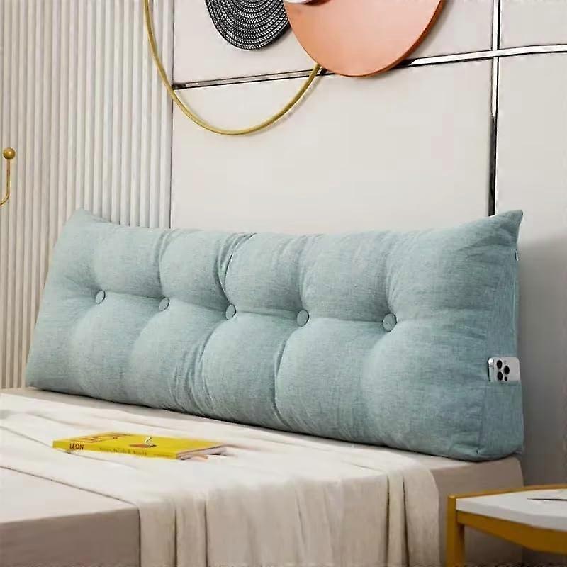 Headboard Wedge Pillow, Triangle Backrest For Bed & Sofa, Lumbar Support Cushion, Maternity Reading Lounging, Green