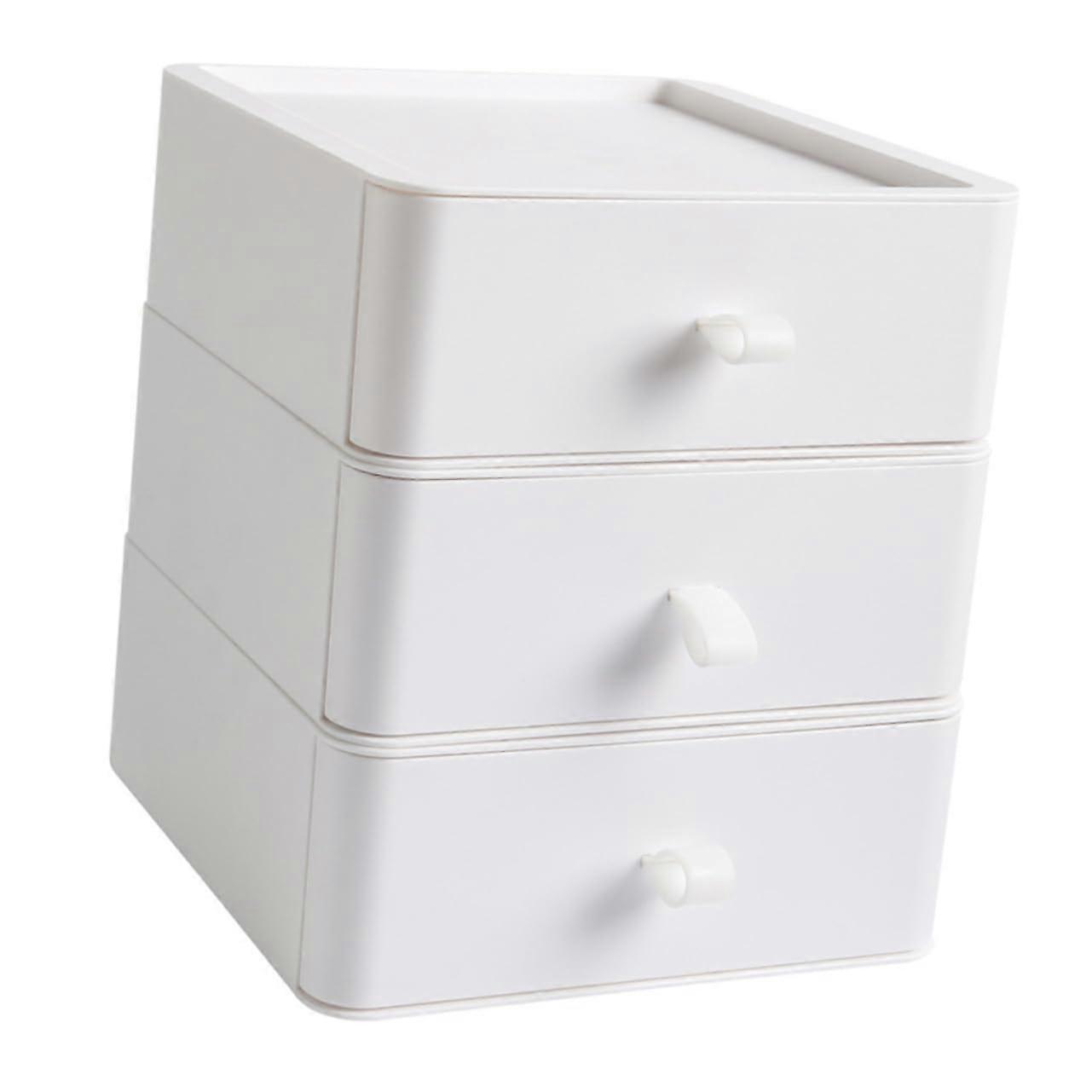 Desktop Organizer With Drawer And Pull Rope Box For Office And Home Desk Storage Stationery Cables Cosmetics And Mobile