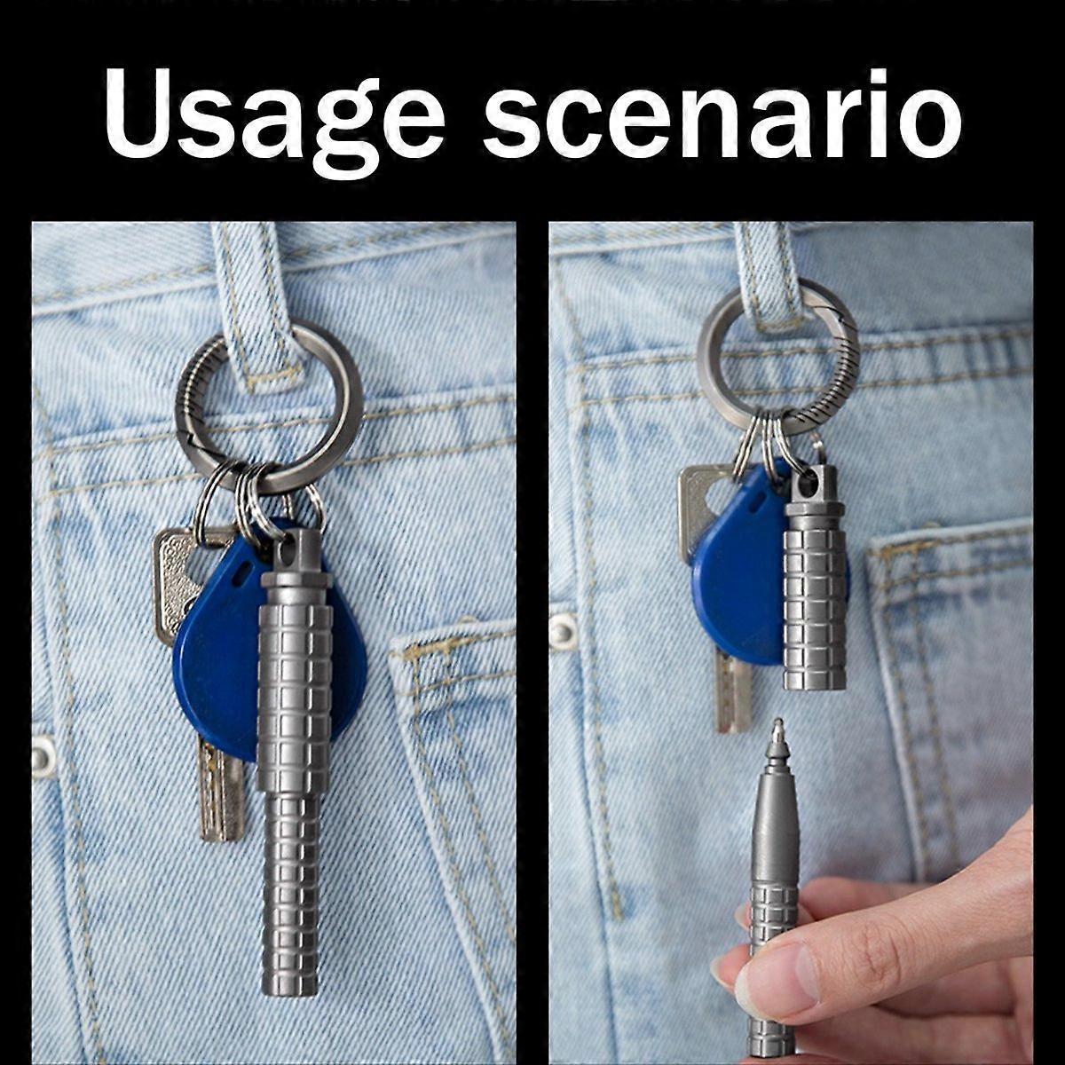 Multifunctional Titanium Alloy Mini Pocket Pen Outdoor Portable Pen